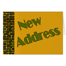 New Address Dark Yellow Greeting Cards