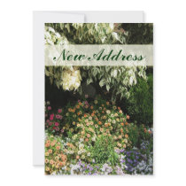 New Address flower garden invitations