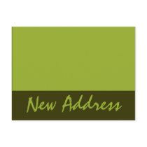 New Address Olive Green Post Card