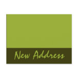 New Address Olive Green postcards