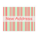 New Address orange green stripes postcards by DonnaGraysonAbstract New Address orange green stripes postcards