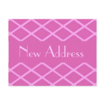 New Address pink pattern postcards
