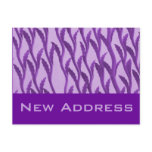 New Address purple branches postcards