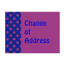 New Address Purple with blue dots templates postcards