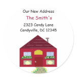 New Address Round Sticker