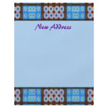 New Address Turquoise Brown Tile Pattern flyers