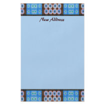 New Address Turquoise Brown Tile Pattern Custom Flyer