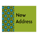 New Address Turquoise Green postcards