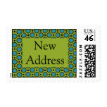 New Address Turquoise Green postage