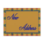 new address yellow and blue post card