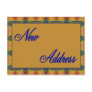 new address yellow and blue post card