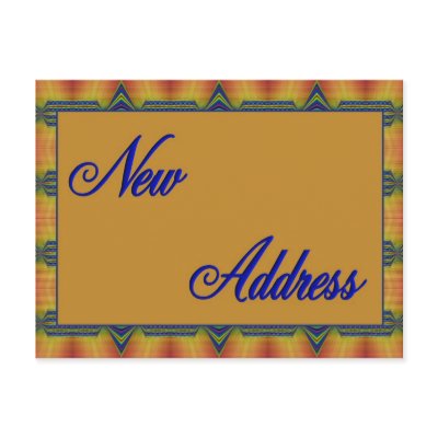 new address yellow and blue post card by DonnasGreetingCards