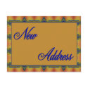 new address yellow and blue postcards