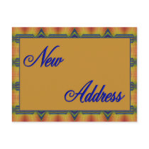 new address yellow and blue postcards