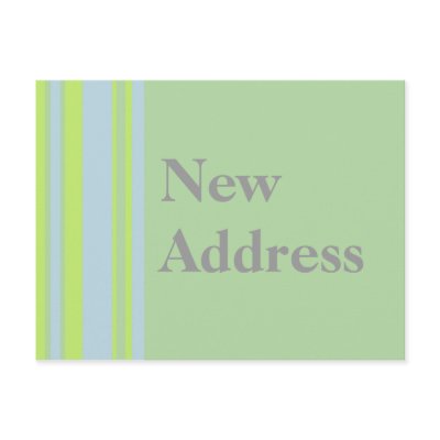 New Address yellow grey blue stripes Postcard by DonnaGraysonAbstract