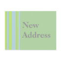 New Address yellow grey blue stripes postcards by DonnaGraysonAbstract New Address yellow grey blue stripes postcards