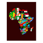 New African Country Flags Flag Map of Africa Postcards