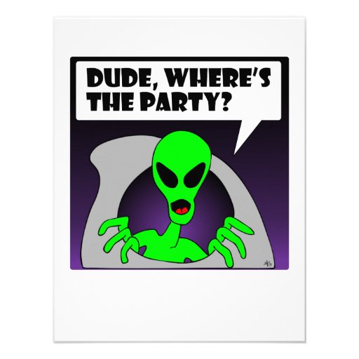 new alien party invitation