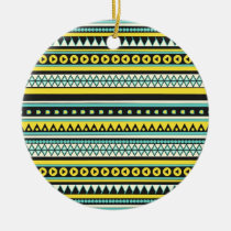 aztec, andes, tribal, vintage, pattern, funny, ornament, fashion, mayan, geometric, abstract, retro, trendy, chic, fun, circle ornament, Ornament med brugerdefineret grafisk design