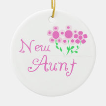 New Aunt Pink Flowers T-shirts and Gifts Ornament