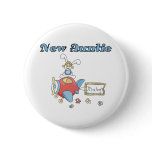 New Auntie of Baby Boy Pinback Button