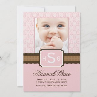New Baby Announcement Cards invitation