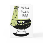 New Baby Announcement in Mint Greeting Cards