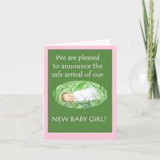 New Baby Announcement Notecard