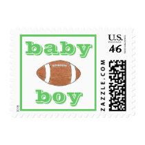 New baby -- "Baby boy" football stamp stamps