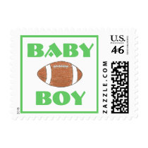 New baby -- "Baby boy" football stamp stamps