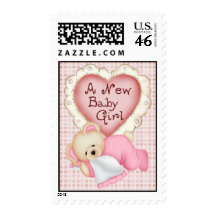 New Baby Bear Girl Stamp