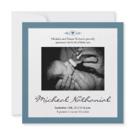 New Baby Birth Announcement Boy Blue invitation