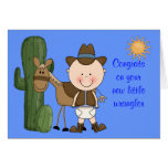 New Baby Boy and Pony Congratulations - Western Card