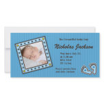 New baby boy announcement photo card