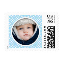 New baby boy announcement photo frame postage