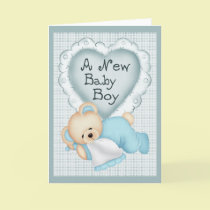 New Baby Boy Bear cards
