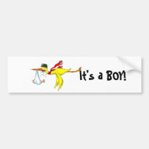 New baby boy Peeing on the stork! Bumper Stickers