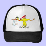 New baby boy Peeing on the stork! hats