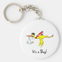 New baby boy Peeing on the stork! Key Chain