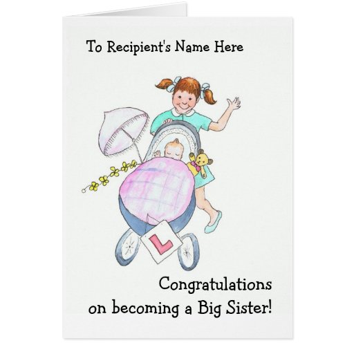 New Baby Congratulations Card for Sister