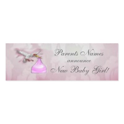 New Baby Girl Announcement Business Card Templates by elenaind