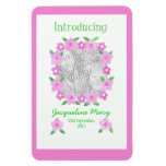 New Baby Girl Announcement Flexible Magnet