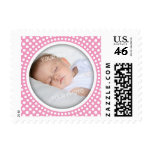 New baby girl announcement photo frame postage