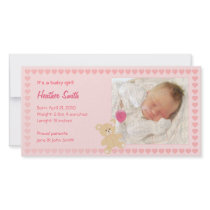 New Baby Girl Announcement photo cards by BluePlanet New Baby Girl Announcement photo cards