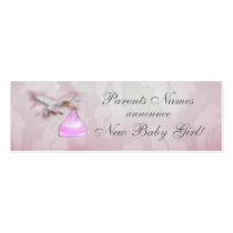 New Baby Girl Announcement profile cards