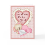 New Baby Girl Bear Greeting Cards