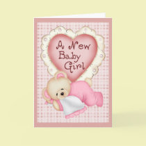 New Baby Girl Bear cards