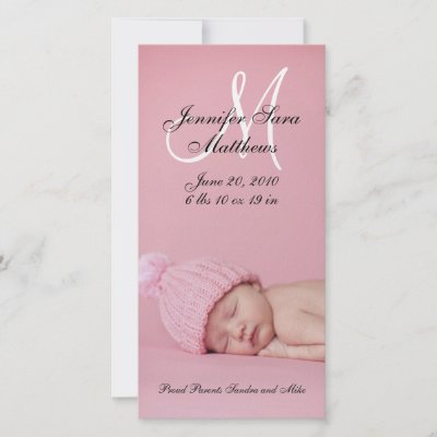 Announcement  Born Baby on New Baby Girl Birth Announcement Photo Cards By Monogramgallery