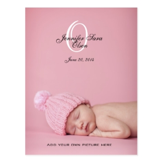 New Baby Girl Birth Announcement Photo Post Cards