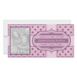 New Baby Girl Birth Announcement Pink Purple Photo Card Template